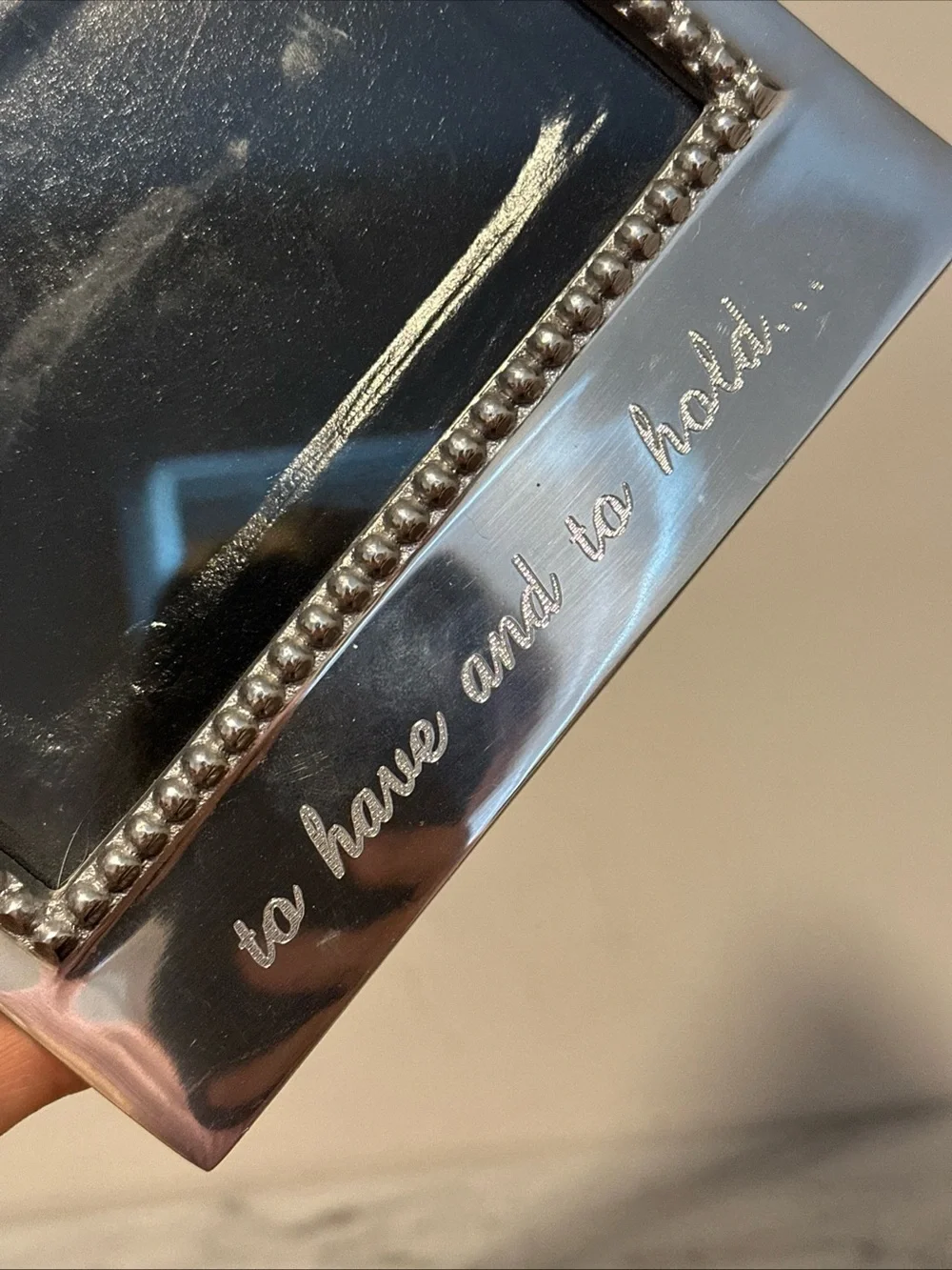 Mariposa “To Have and To Hold “ Silver Beaded Photo Frame 4x6”